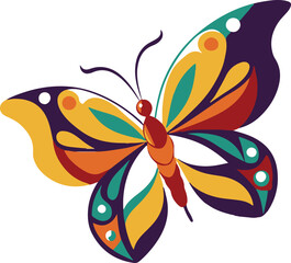 colored, butterfly silhouette vector logo icon pattern outline drawing  illustrations on a white background.
