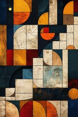 Geometric Book Cover Design - Abstract Shapes, Modern Minimalist Pattern