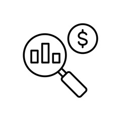 Market research outline icons, minimalist vector illustration ,simple transparent graphic element .Isolated on white background