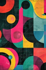 Geometric Book Cover Design - Abstract Shapes, Modern Minimalist Pattern