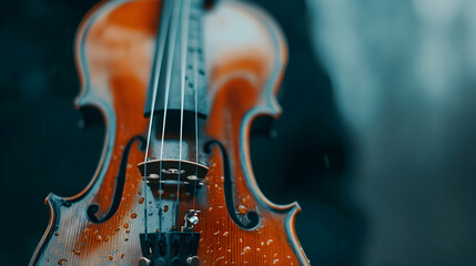 Fototapeta premium Close Person Holding Violin