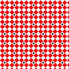 Black circle and red square Geometric pattern on white background Decorative pattern.