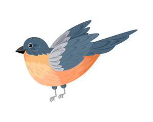 An illustration of a colorful bird in flight on a white background, symbolizing freedom, nature, and wildlife conservation. Ideal for environmental and wildlife-themed visuals.