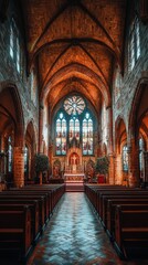 Fototapeta premium interior of the church of st john the baptist