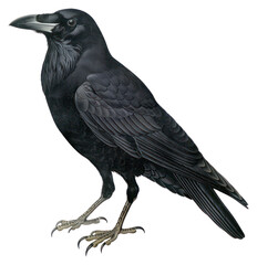 Fototapeta premium PNG Detailed raven bird illustration