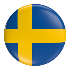 Sweden round flag icon with transparent background