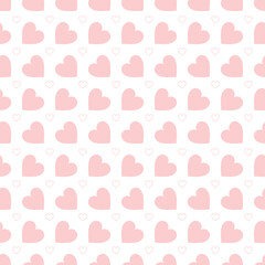 Pink heart  seamless pattern background  vector illustration