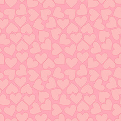 Pink heart  seamless pattern background  vector illustration