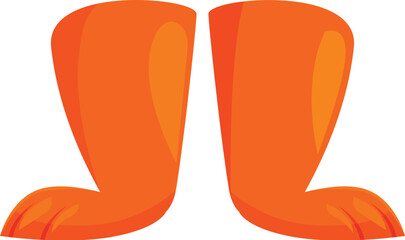 Cartoon orange animal paws standing on an invisible surface
