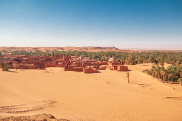  village historique dans la région de timimoune en Algérie, au milieux du desert