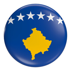 Kosovo round flag icon with transparent background