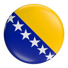 Bosnia and Herzegovina round flag icon with transparent background