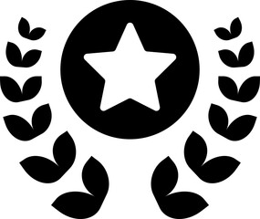 Ranking symbol. Medal symbol. Silhouette style.