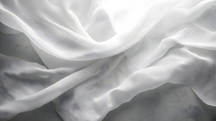 Obraz premium White Fabric Texture Background, Draped, Abstract