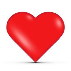 3d realistic red heart icon on white background vector illustration