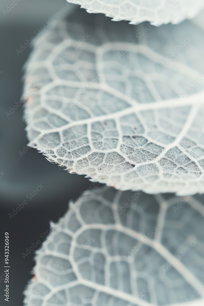 Poster macro shot of leaf vein structure showcasing intricate patterns and textures