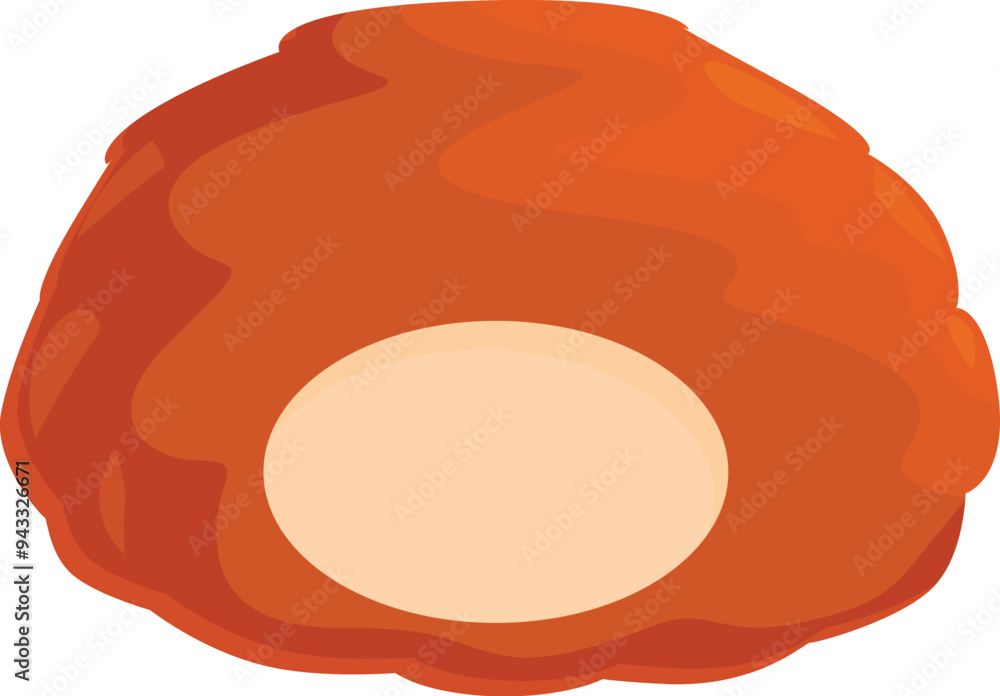Poster round breaded chicken nugget with a crispy outer layer and a delicious creamy filling is shown again