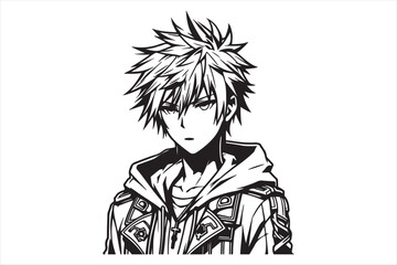 Anime silhouette illustration