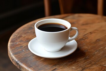 Freshly brewed coffee in a white cup