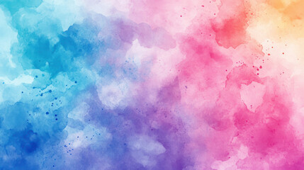 Obraz premium Tie Dye Art, Colorful tie dye pattern featuring soft watercolor splashes and blurred shapes, creating a modern and romantic batik texture for decorating