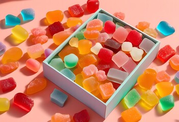 Colorful Gummy Candies in a Box.