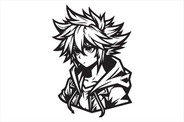 Anime silhouette illustration