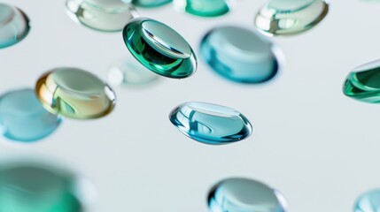 Teal and blue glass beads