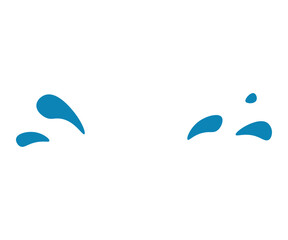 Minimalist blue water droplets icon against a white background, abstract, modern, symbolizing water, purity, and simplicity.