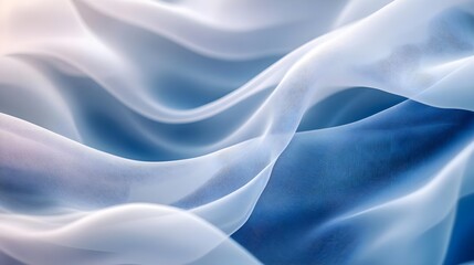 Obraz premium Abstract Blue and White Fabric Waves Background