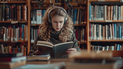 The student in a library