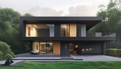 Fototapeta premium Modern townhouses concept of residential architecture exterior