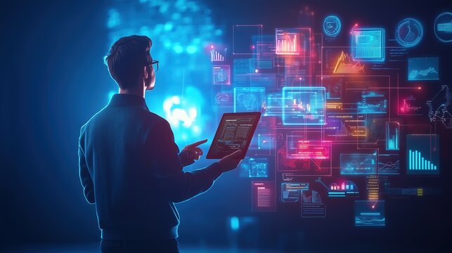 online education, e-learning education concept, learning with video tutorial or webinar, internet lessons, knowledge base