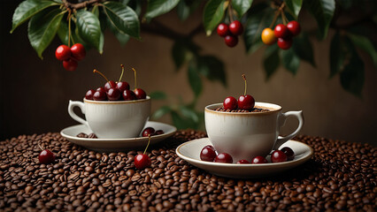 Elegant Coffee Beans and Cup Backgrounds for Stunning Designs | Rustic Coffee Beans and Cup Stock Images for Creative Projects | Premium Coffee Beans and Cup Backgrounds for Eye-Catching Visuals
