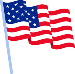 Fototapeta premium United States flag. American flag. Flat style.