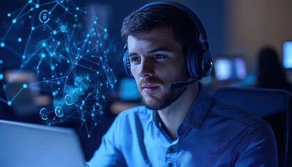 Technical support customer service concept internet technology, it support, digital system service