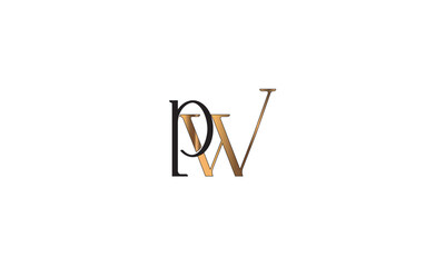 PW, WP, W, P Abstract Letters Logo Monogram	