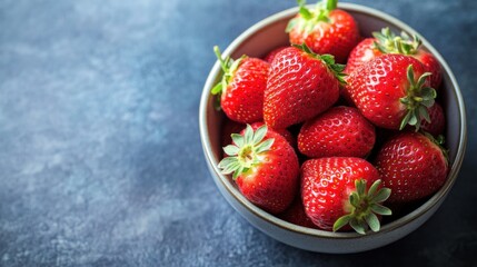 Bowl of Ripe and Juicy Strawberries