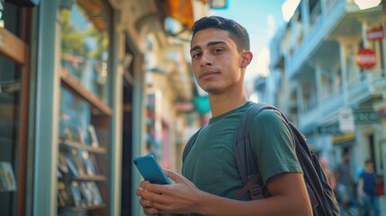 The man with smartphone