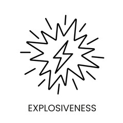 Explosive hazard line icon vector with editable stroke