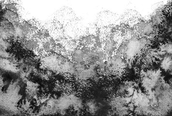 アクティブな飛沫を描いた黒色の墨背景