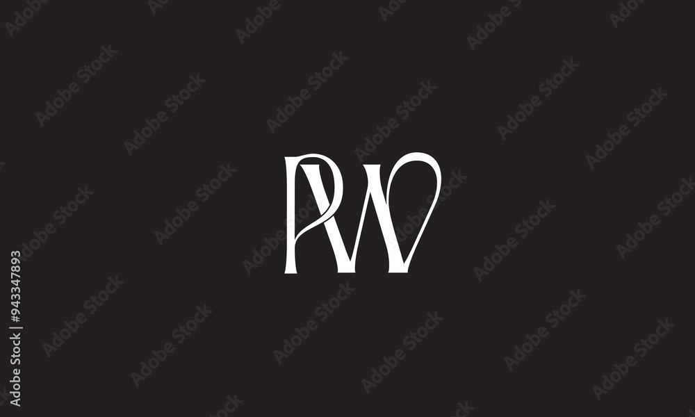 Wall mural PW, WP, W, P Abstract Letters Logo Monogram	