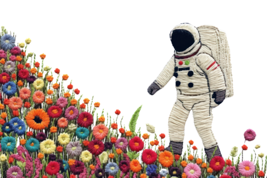PNG  An astronaut flower outdoors pattern.