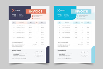 A Modern Minimal Invoice Layout and Business invoice template vector