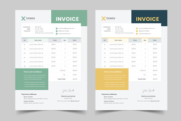 A Modern Minimal Invoice Layout and Business invoice template vector