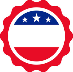 USA stamp. Flat style. Patriotic badge.