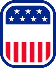 American sticker. Flat style. USA badge.
