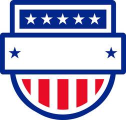 USA label symbol. American sticker. Flat style.