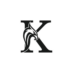 Eagle logo design vector icon with letter concept