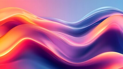 Abstract Wavy Background - Pink, Blue, Orange, Purple