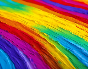 Obraz premium Abstract rainbow oil paint, colorful brush strokes, oil paint smear, line on a white background